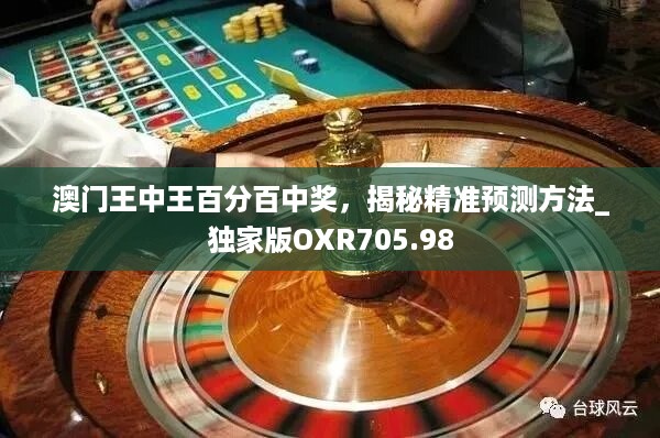 澳门王中王百分百中奖，揭秘精准预测方法_独家版oxr705.98